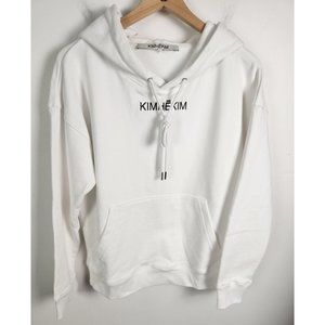KIMHEKIM Women's Sz. S White & Black Logo Hoodie NWOT